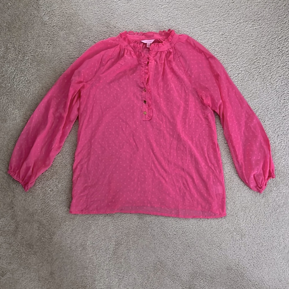 Lilly Pulitzer Pink Polka Dot Blouse